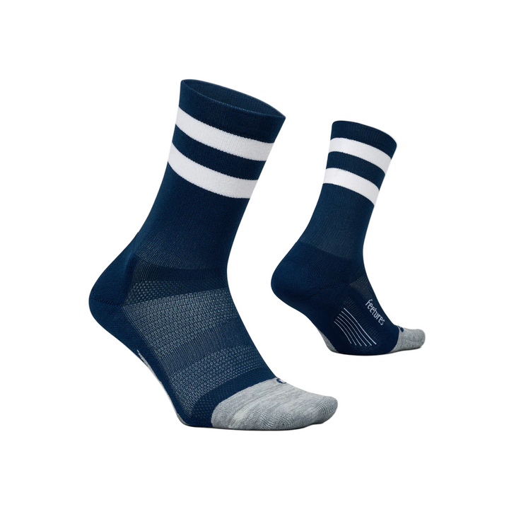 Feetures Elite Light Cushion Mini Crew - Navy High Top Stripe - SS25