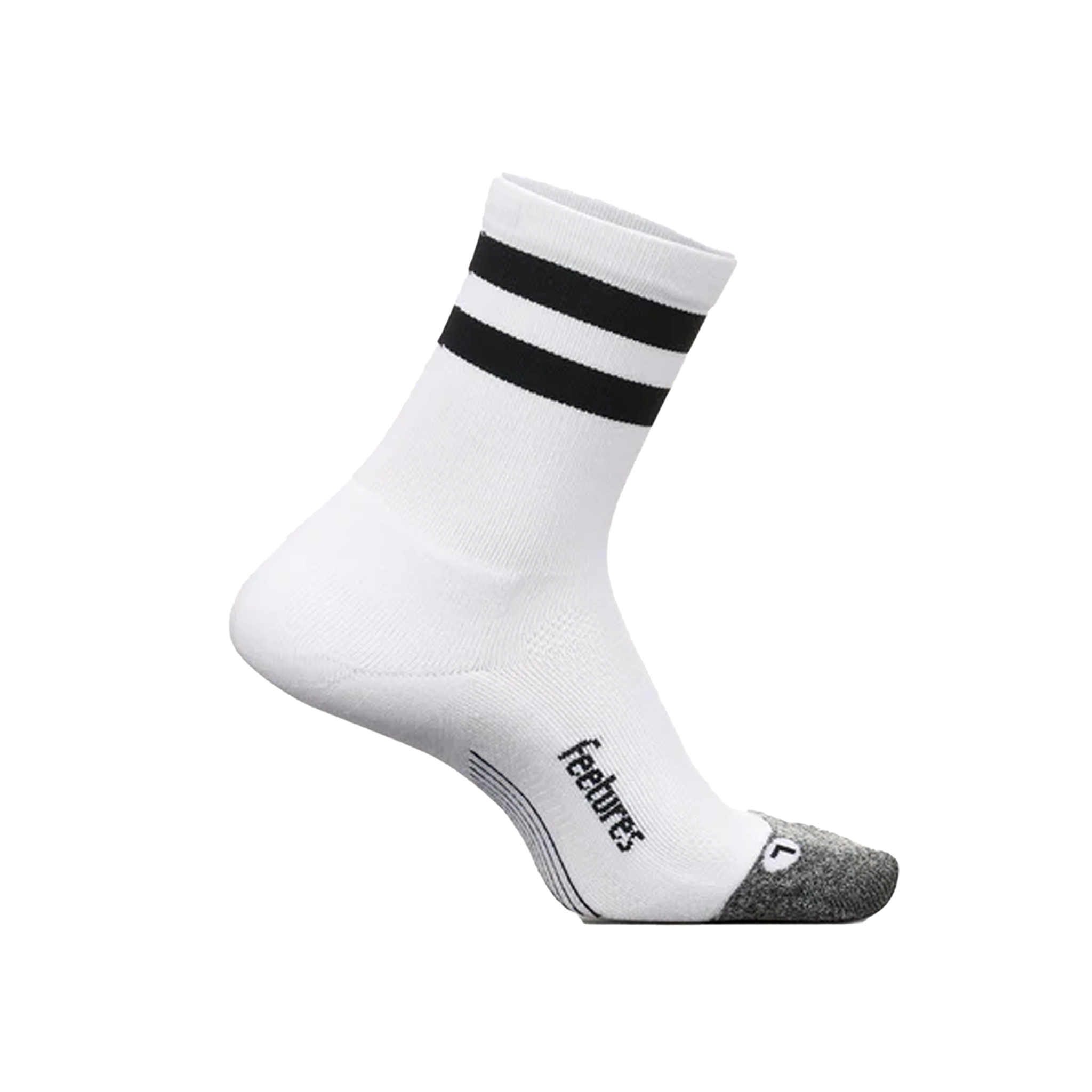 Feetures Elite Light Cushion Mini Crew - Blanc High Top Stripe
