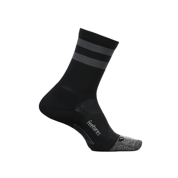 Feetures Elite Light Cushion Mini Crew - Black High Top Stripe