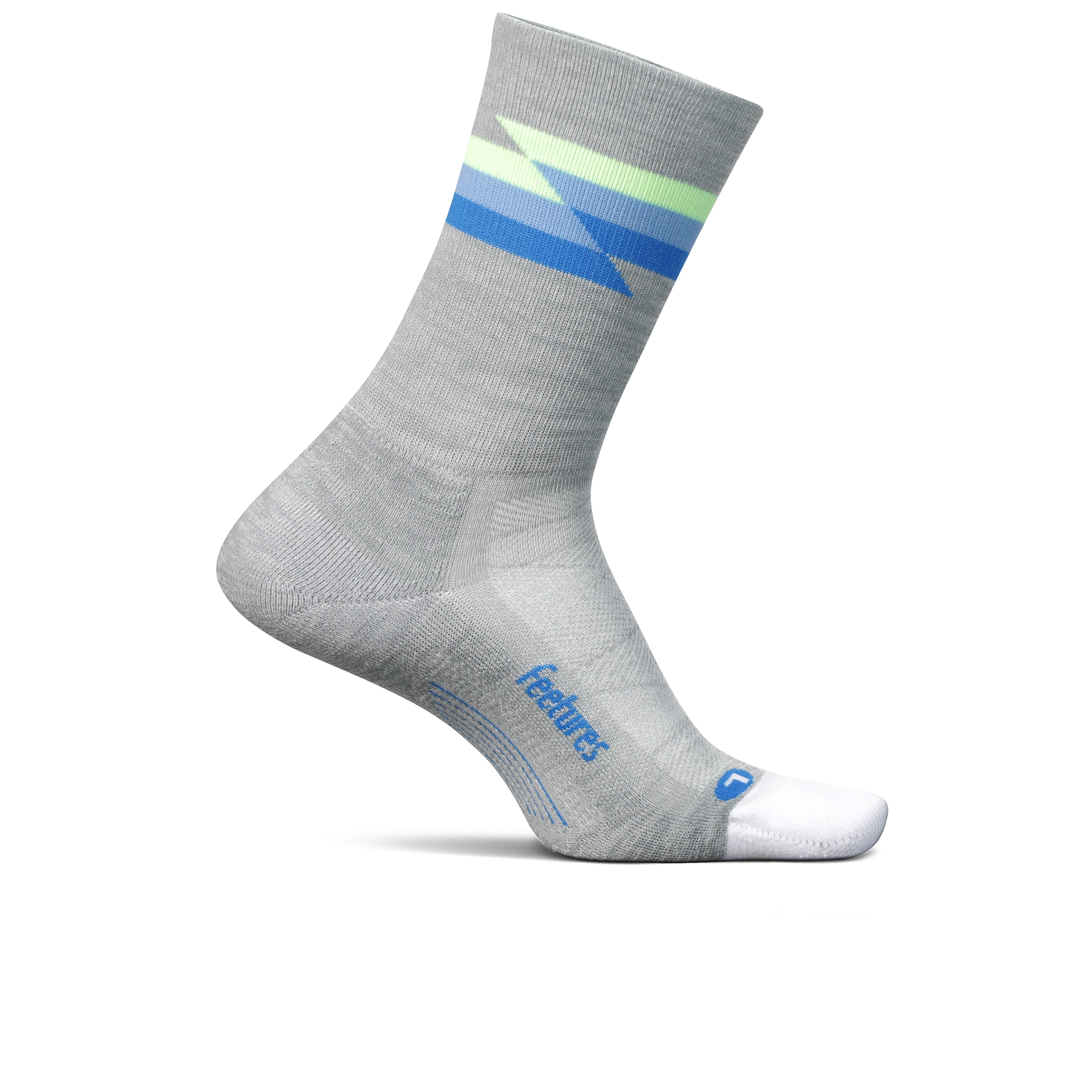 Feetures Elite Light Cushion Mini Crew Synthwave Gray Run North West