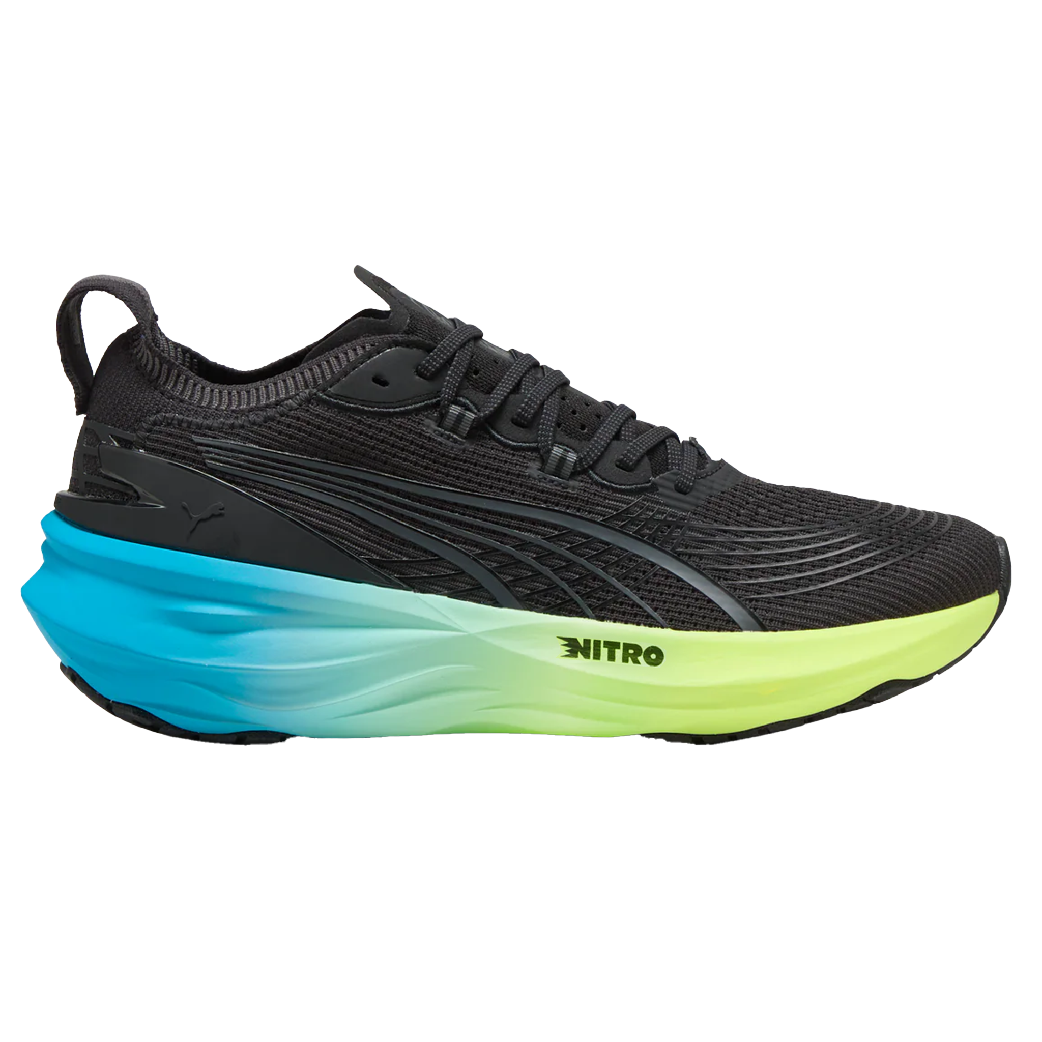 Puma Mens ForeverRun NITRO 2 - Puma Black/Fizzy Light/Speed Blue - Stability - AW25