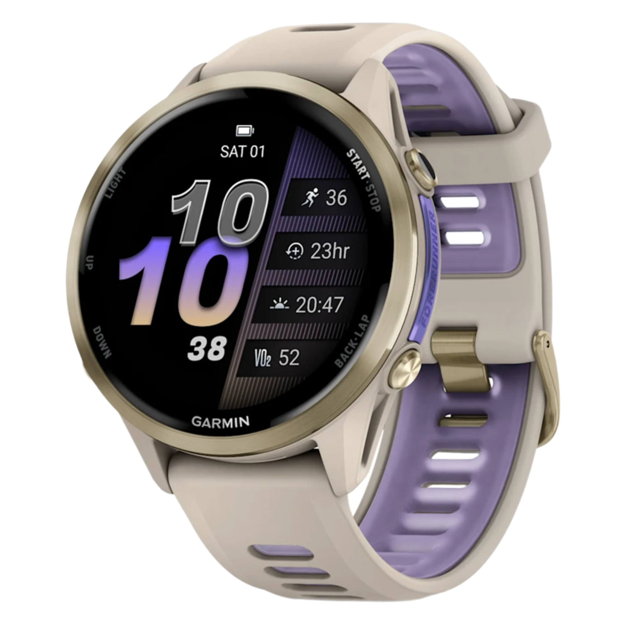 Garmin Forerunner 970 - 47mm -  Gold Titanium/French Grey