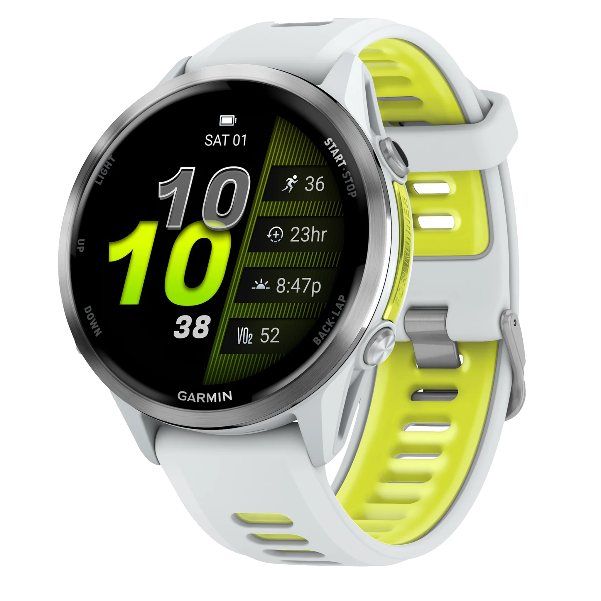 Garmin Forerunner 970 - 47mm -  Whitestone/Translucent Amp Yellow