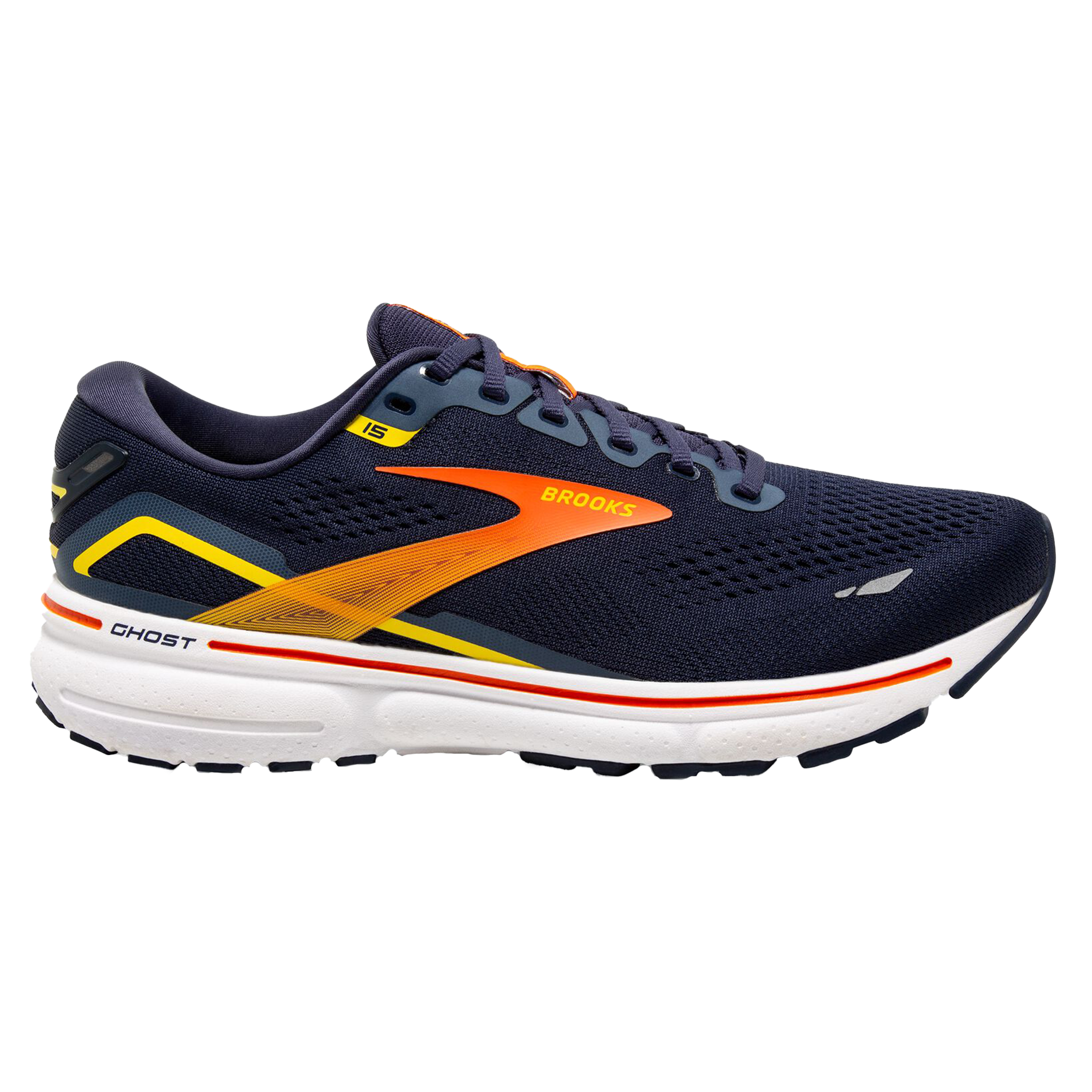 Brooks Mens Ghost 15 - Peacoat/Red/Yellow - Neutral