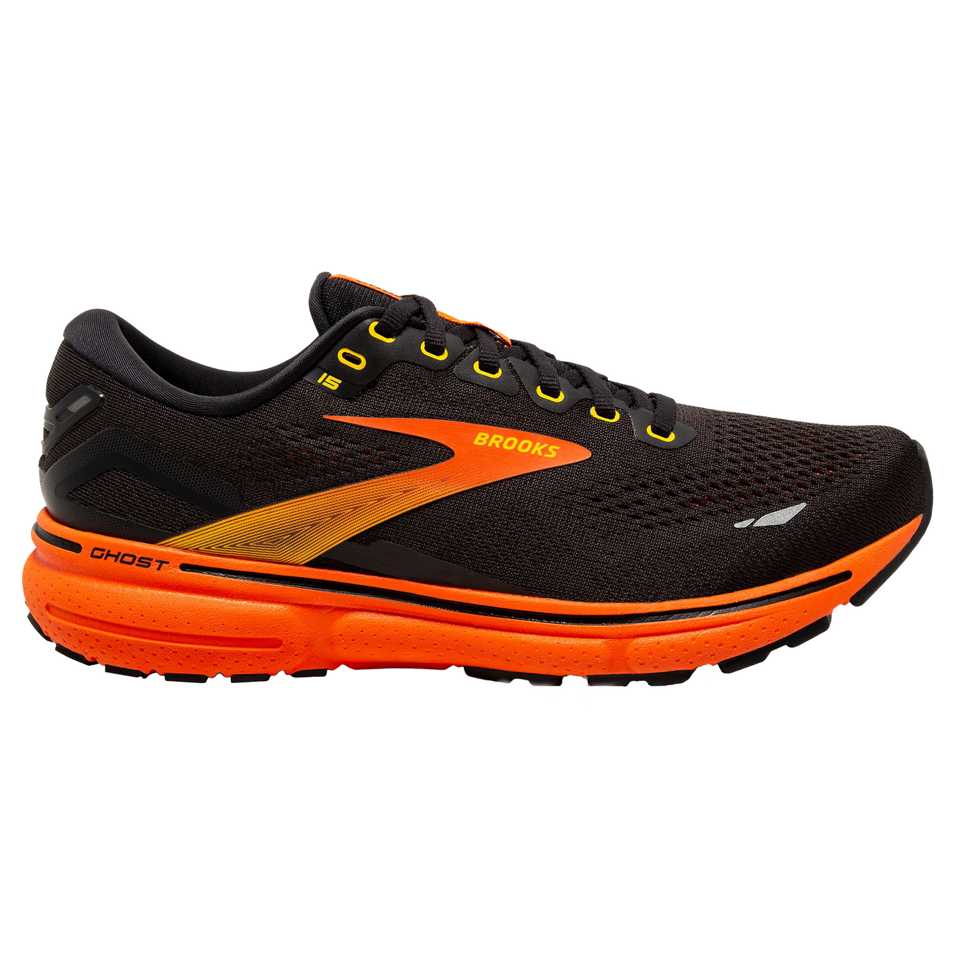 Brooks Mens Ghost 15 - Black/Yellow/Red - Neutral