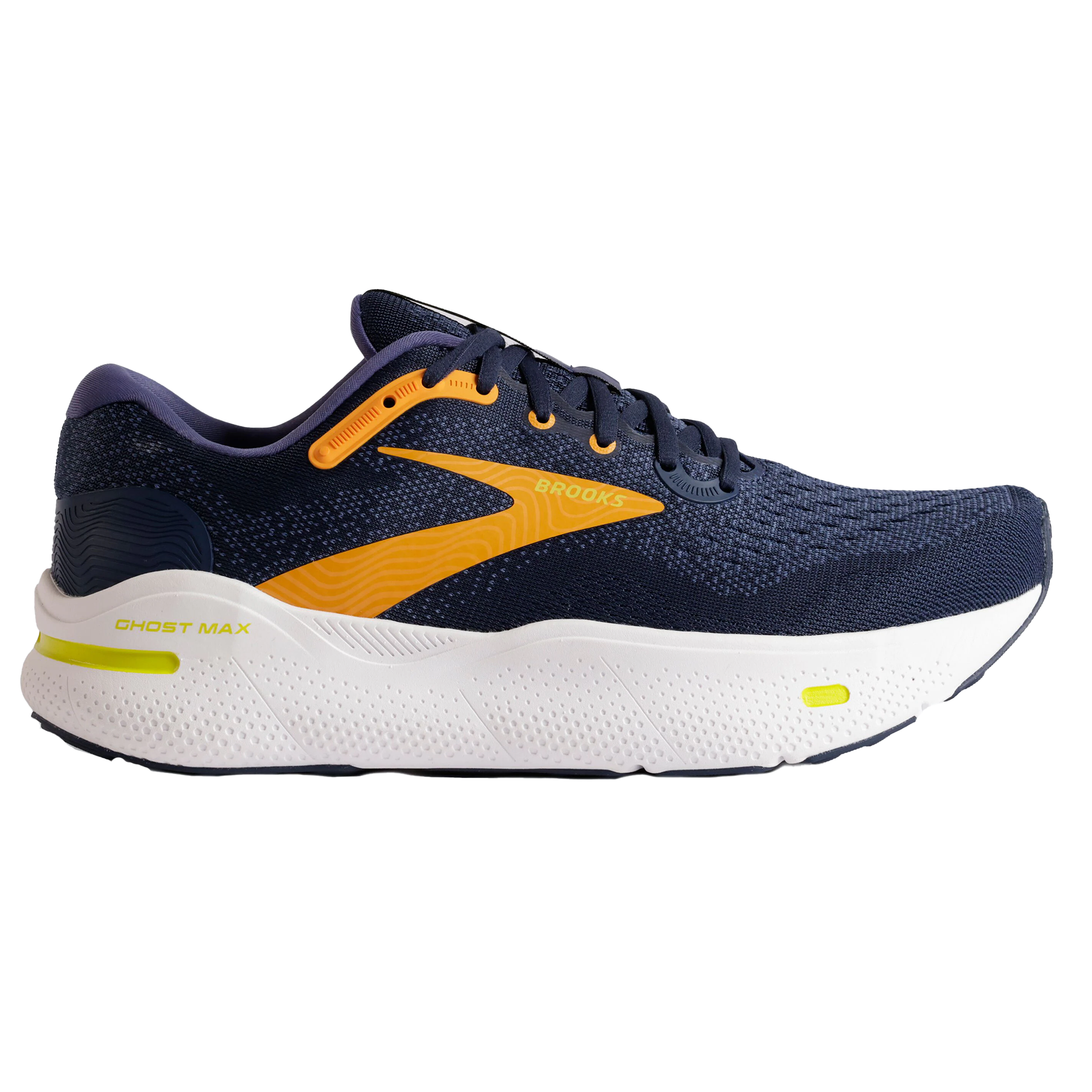 Brooks Mens Ghost Max - Crown Blue/Black Iris/Marigold - Neutral