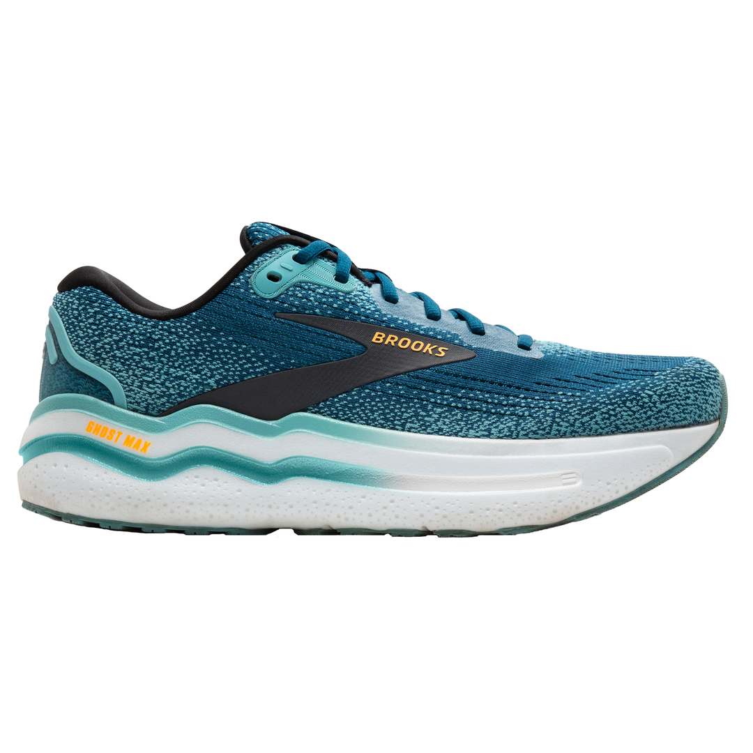 Brooks Mens Ghost Max 2 Wide Moroccan Blue Aqua Orange Pop Neutral Run North West