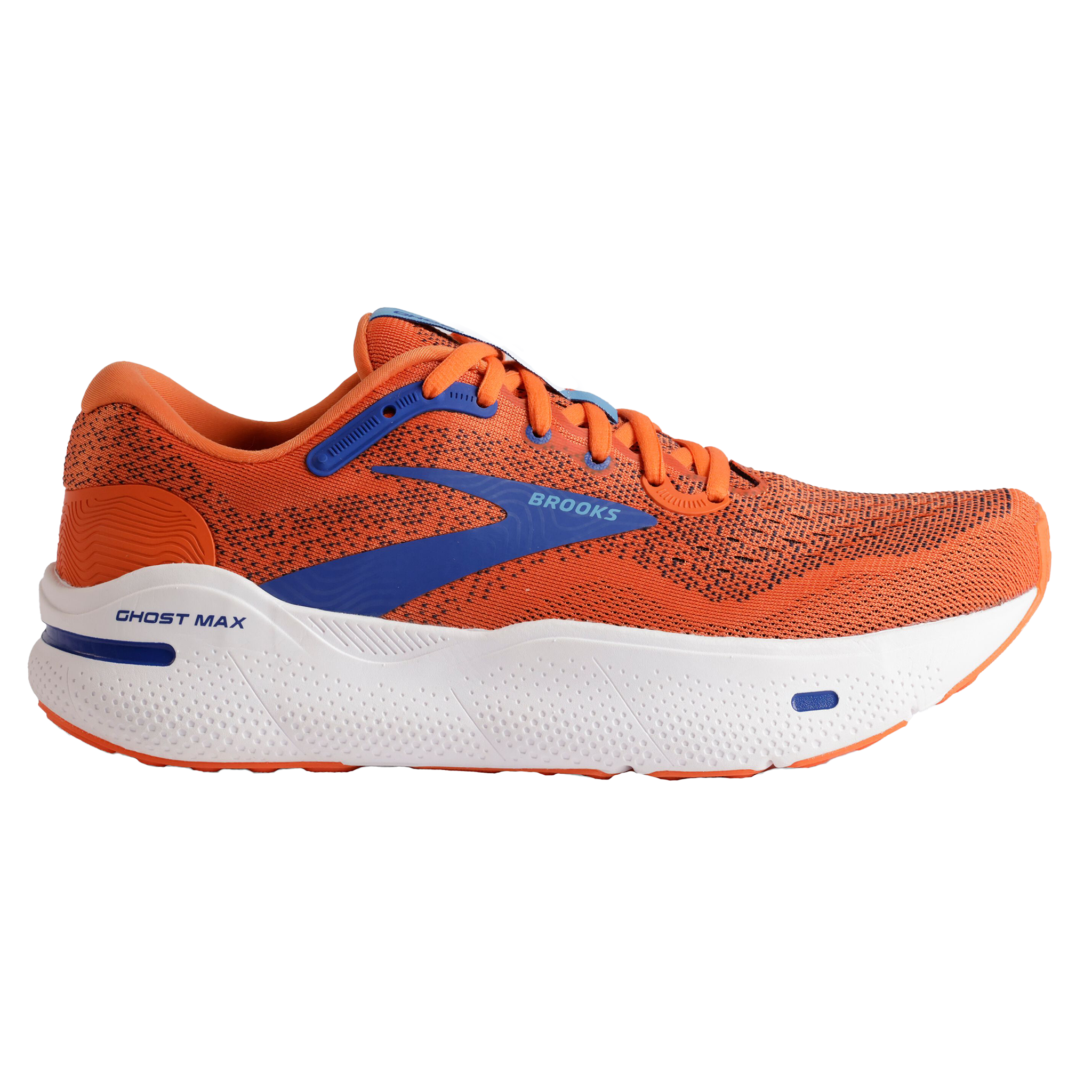 Brooks Mens Ghost Max - Red Orange/Black/Surf the Web - Neutral