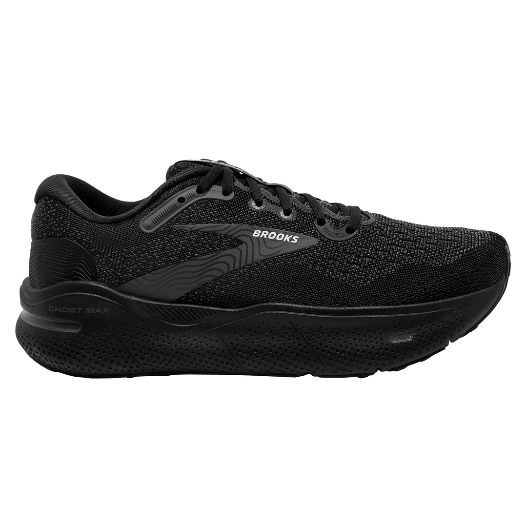 Brooks Mens Ghost Max Wide - 2E Width - Black/Black/Ebony - Neutral