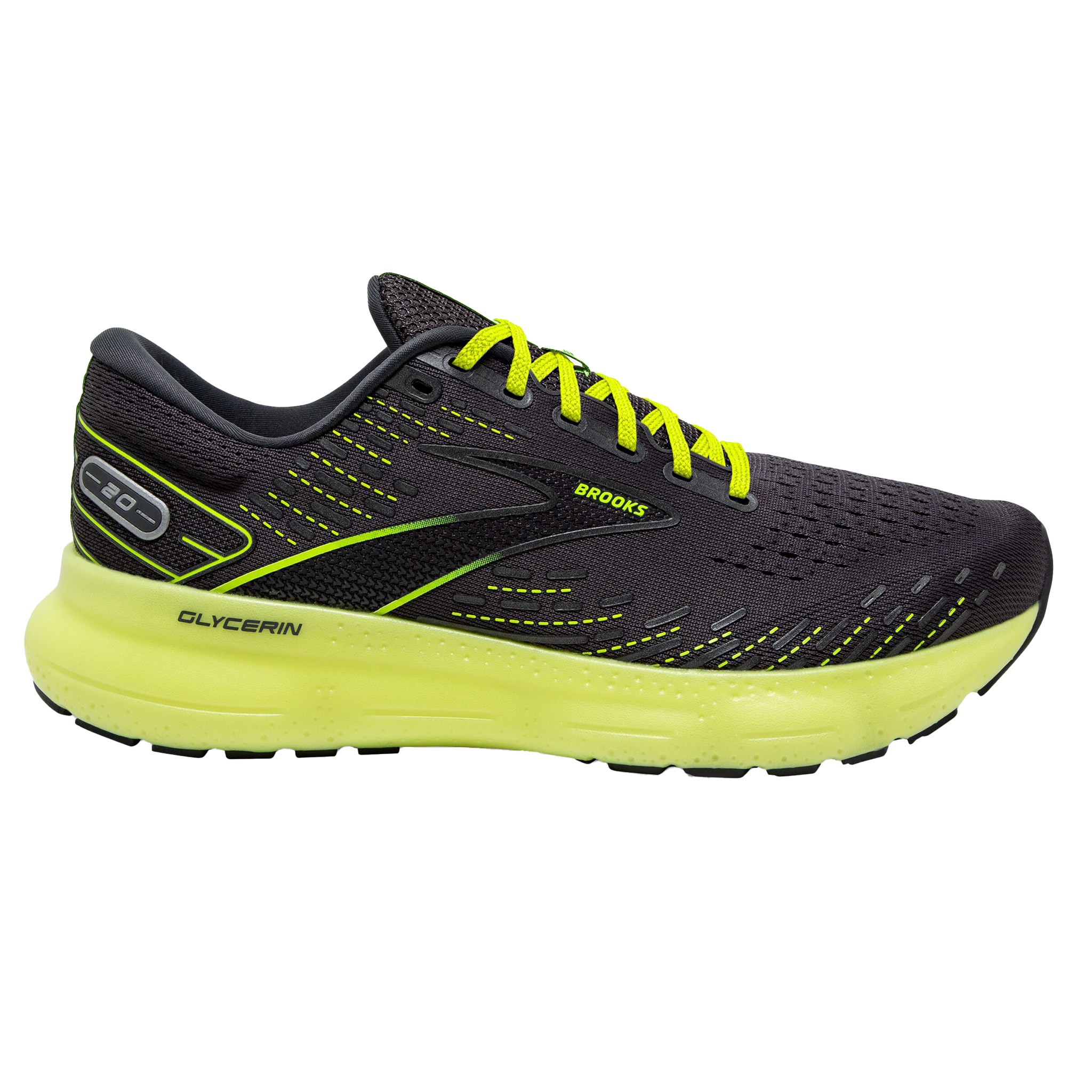 Brooks Mens Glycerin 20 - Ebony/Nightlife - Neutral