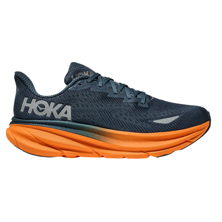 Hoka Mens Clifton 9 GTX - Stormy Skies/Orange Zest - Neutral - SS25