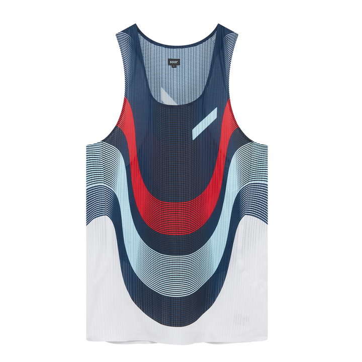 Soar Mens Race Vest 2.0 - Navy/Red/White- SS26