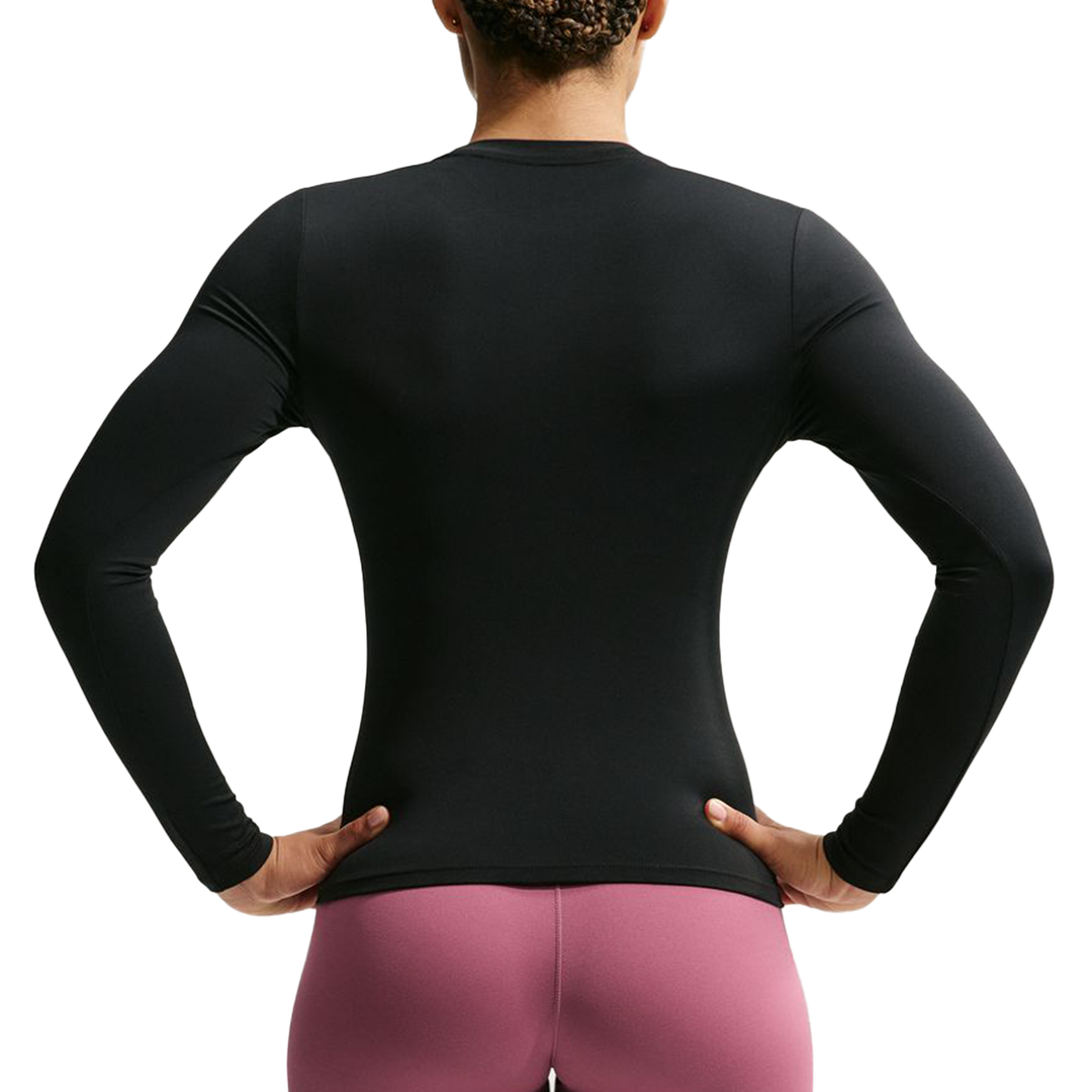 Nike One Womens Fitted Dri-FIT L/S Top - Black/White - FA26