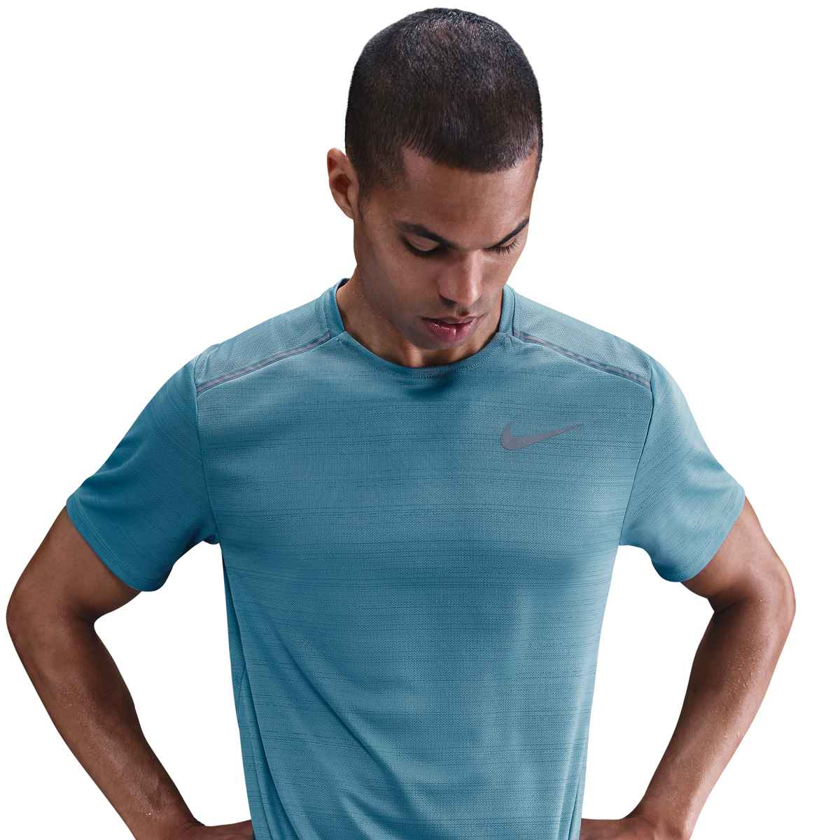 light blue nike miler t shirt