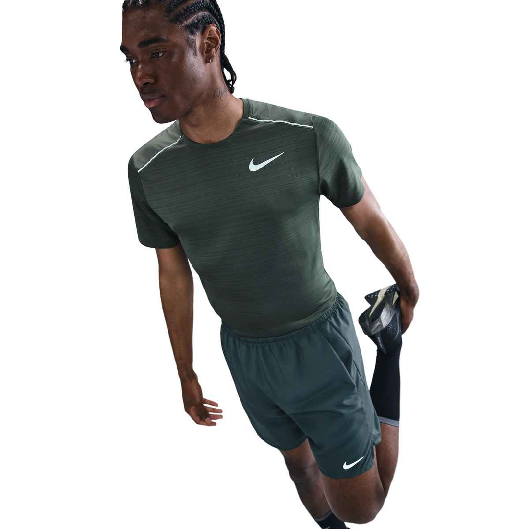 Nike Mens Dri-FIT Miler Tee- Vintage Green/Reflective Silver