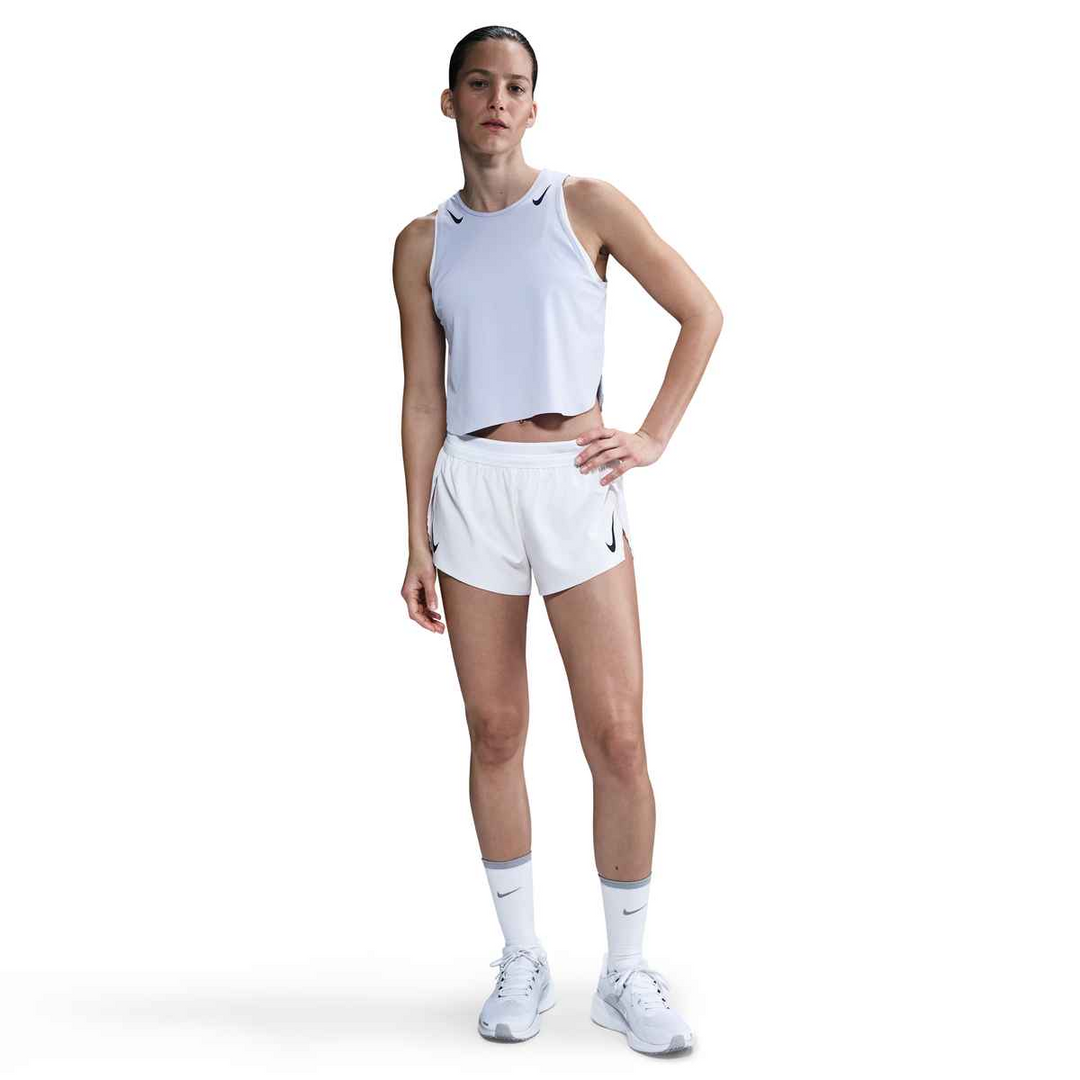 Nike Womens Dri-FIT ADV Cropped Running Tank Top - Ghost/Blue Void