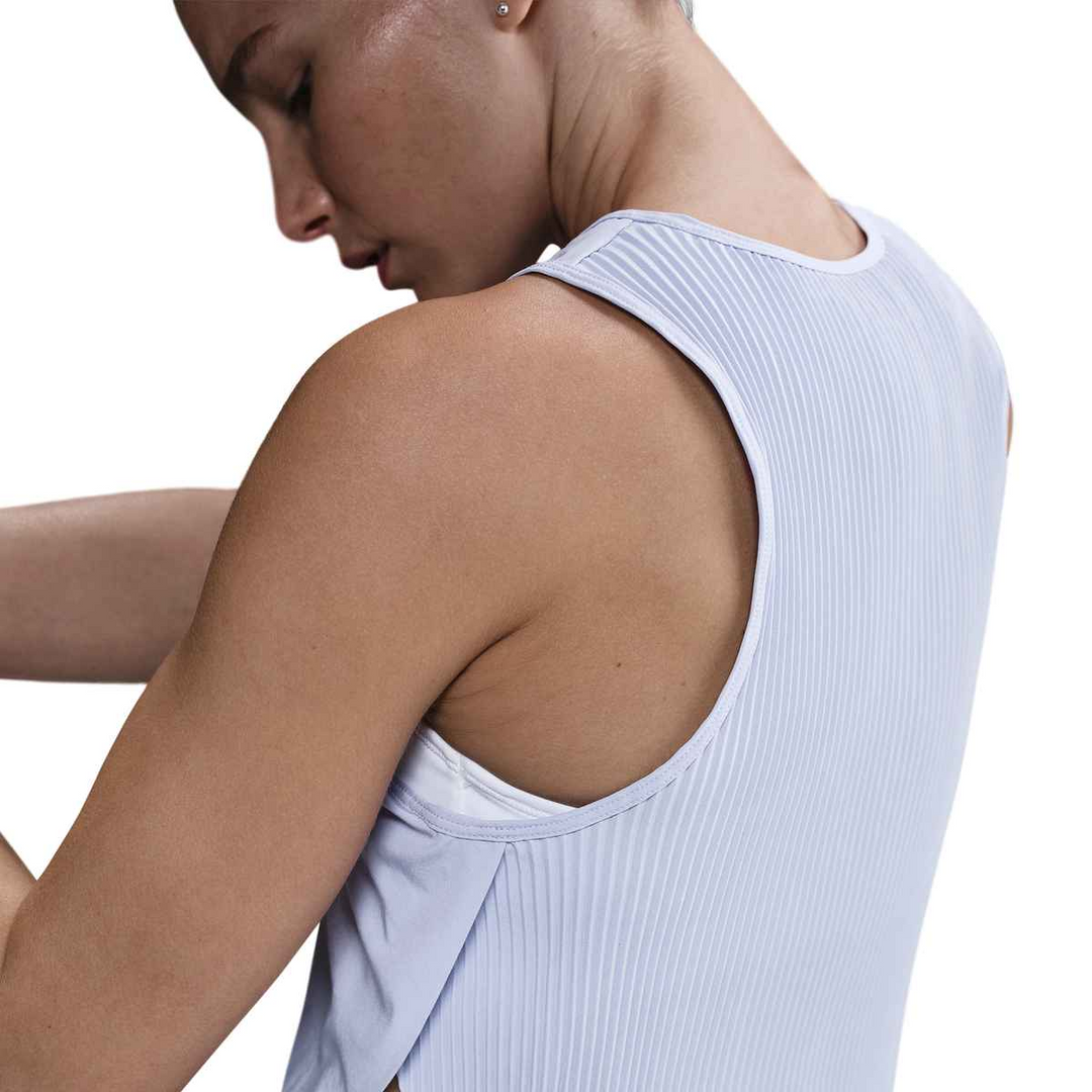 Nike Womens Dri-FIT ADV Cropped Running Tank Top - Ghost/Blue Void