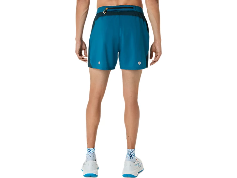 Asics Mens Road 5" Short - Tranquil Teal/Dark Teal/Yamabuki