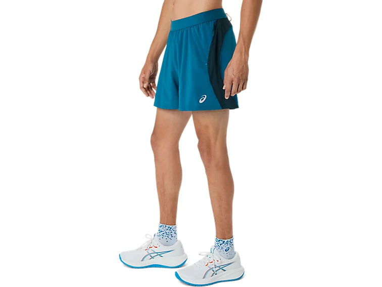 Asics Mens Road 5" Short - Tranquil Teal/Dark Teal/Yamabuki