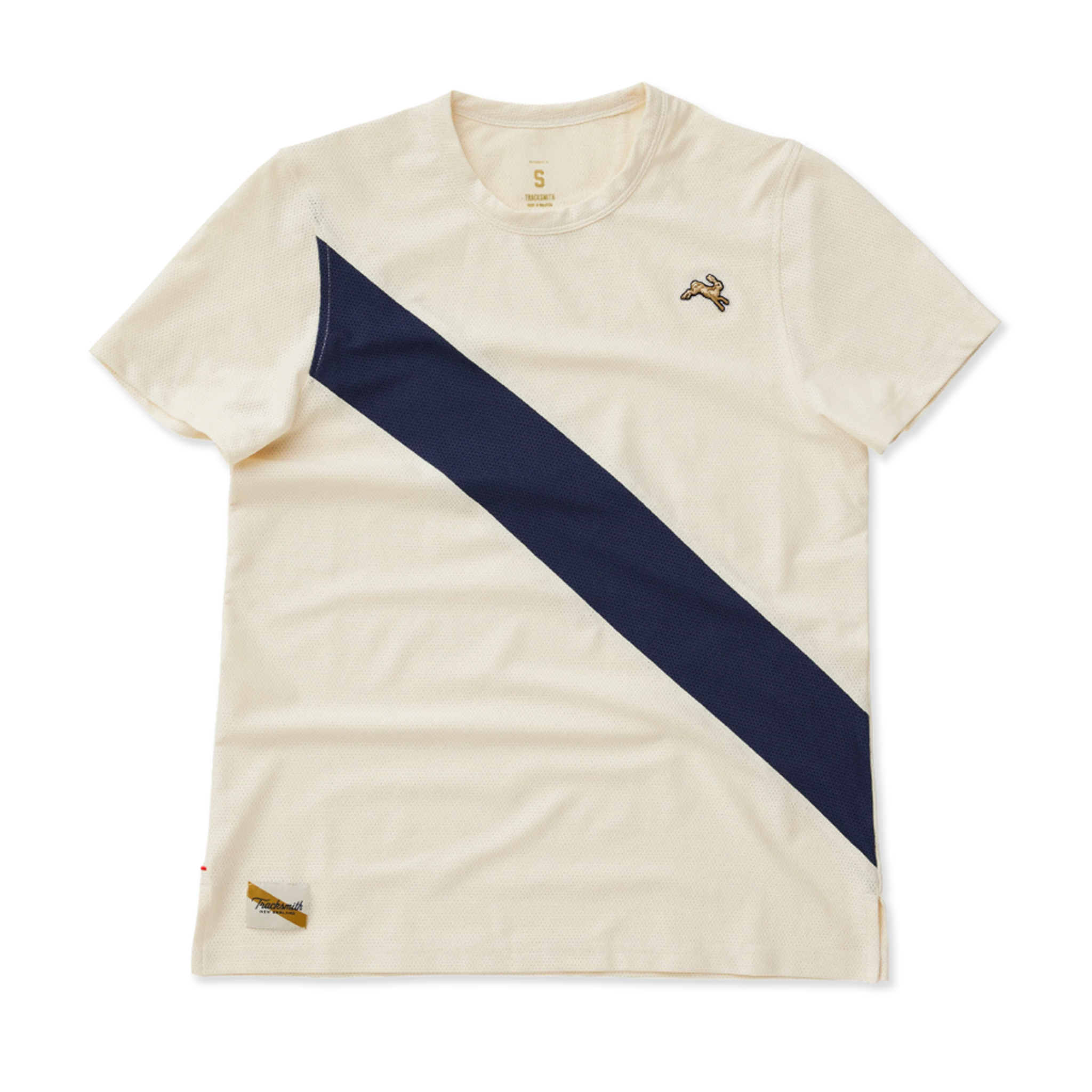 Tracksmith Womens Van Cortlandt Tee - Ivory/Navy - AW25