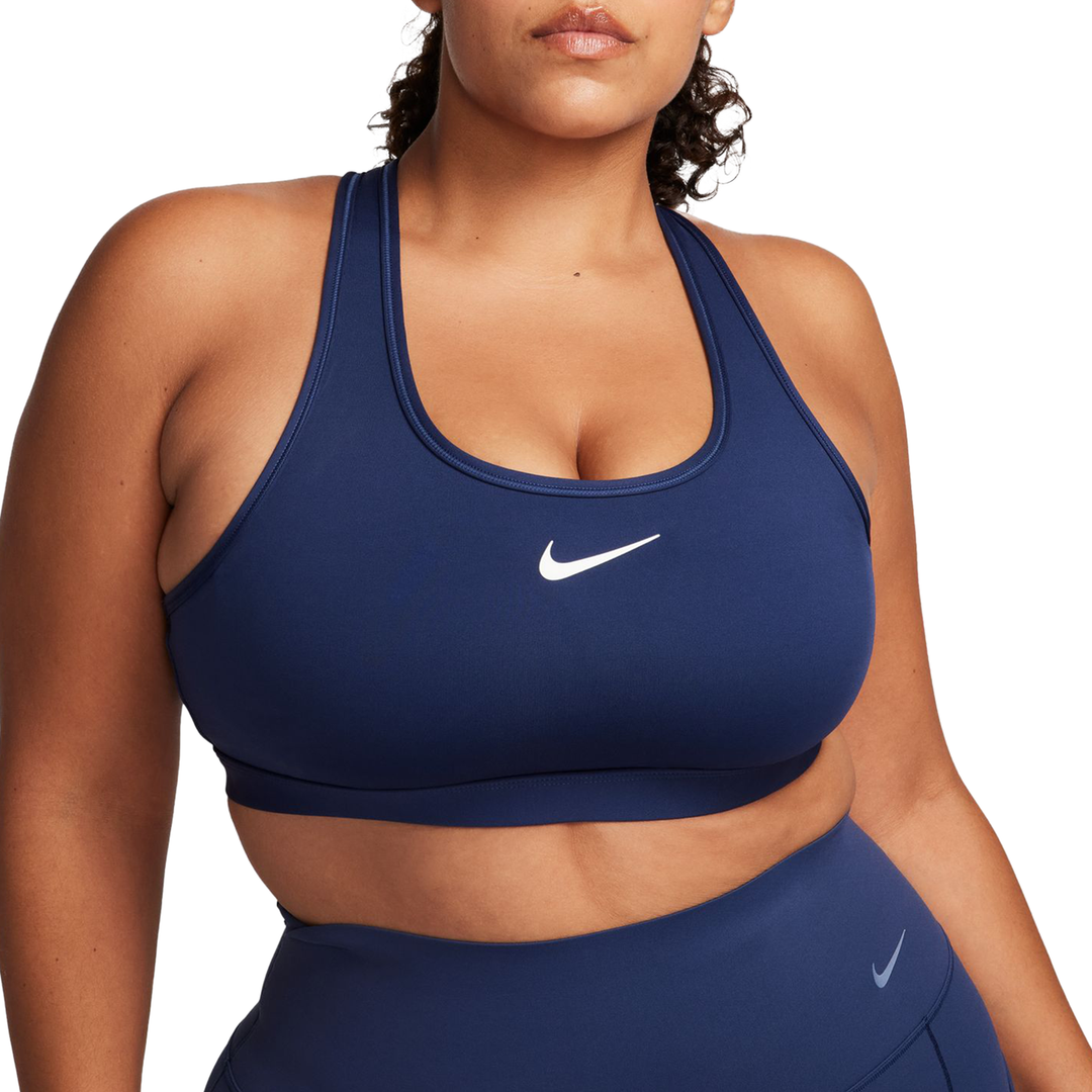 Nike Womens Medium Support Padded Sports Bra - Midnight Navy/White - FA25