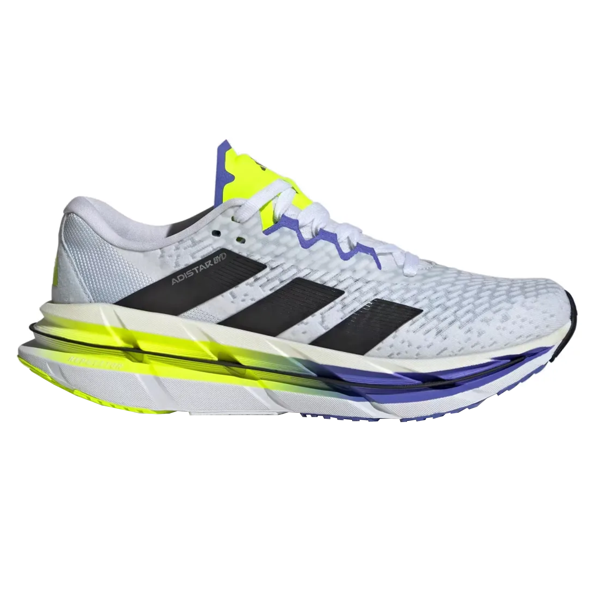 Adidas Mens Adistar BYD - Footwear White/Core Black/Lucid Lemon - Neutral - SS25
