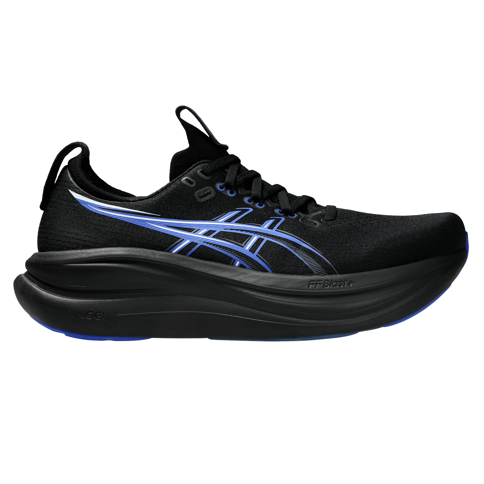 Asics Mens Gel Nimbus 28 - Black/Neon Blue - Neutral - AW26