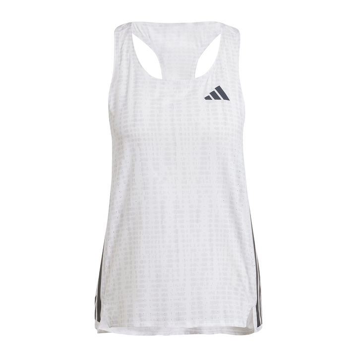 Adidas Womens Adizero Singlet - White/Solid Grey