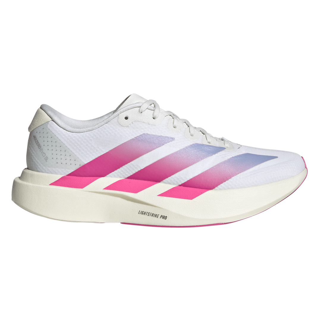 Adidas Womens Adizero Evo SL Woven - Footwear White/Lucid Fuchsia/Violet Tone - Neutral - AW26