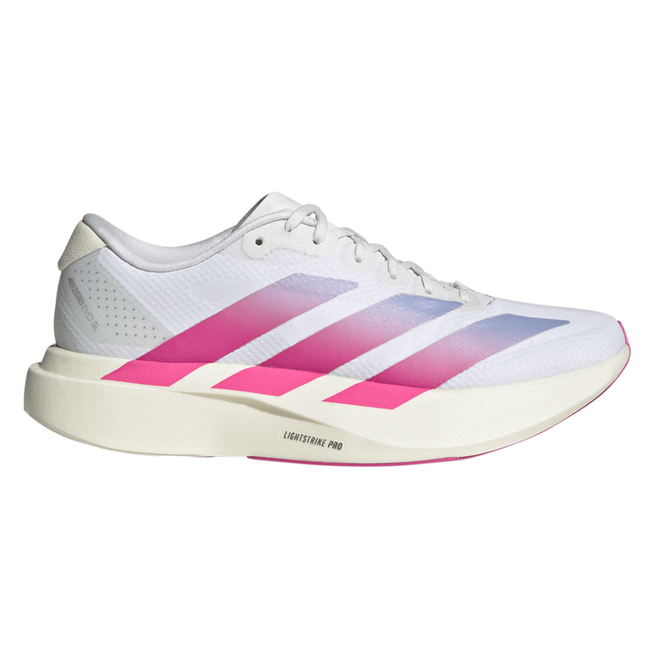 Adidas Womens Adizero Evo SL Woven - Footwear White/Lucid Fuchsia/Violet Tone - Neutral - AW26