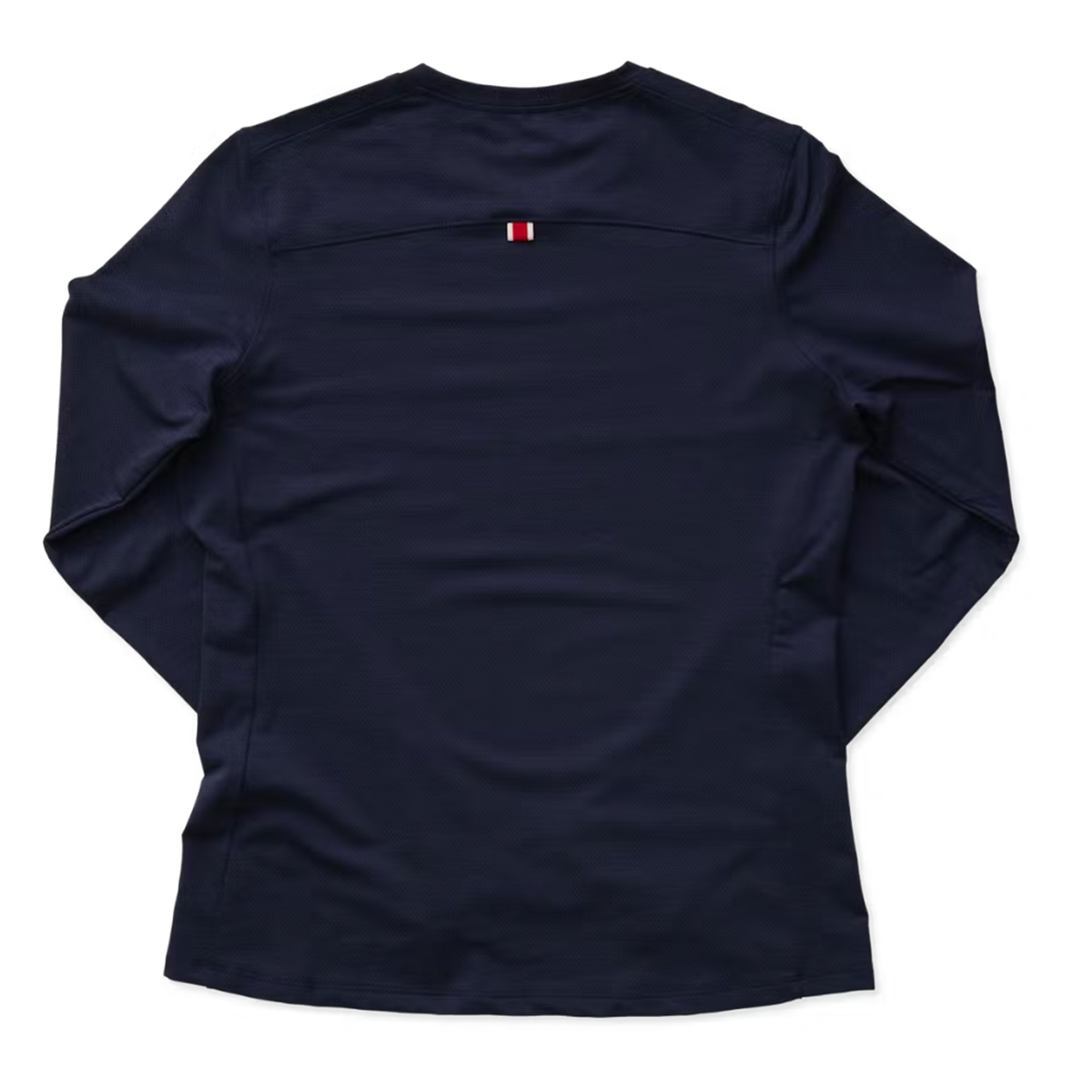 Tracksmith Womens Session Long Sleeve Tee - Navy - AW25
