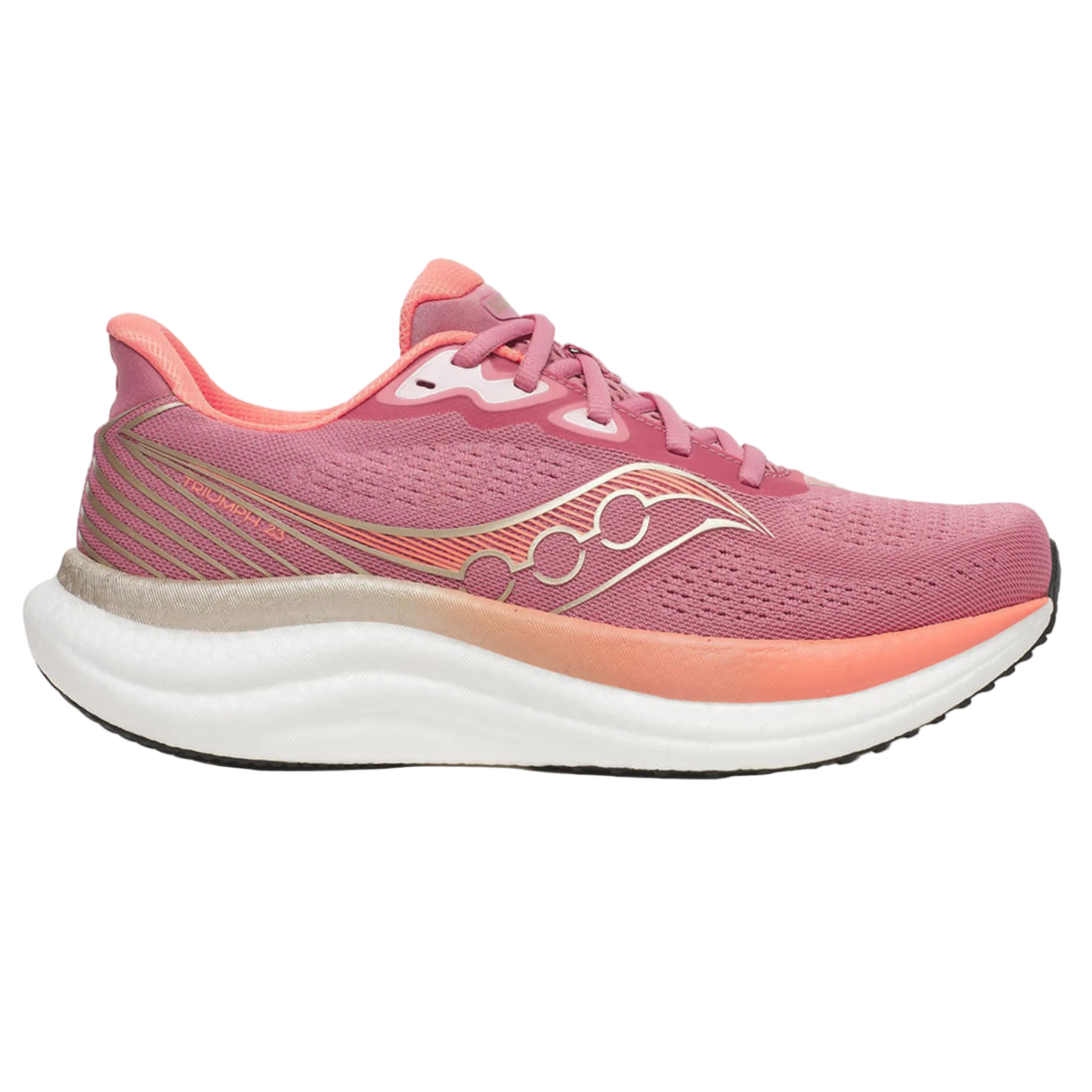 Saucony Femme Triumph 23 - Mauve/Noir - Neutre - SS26