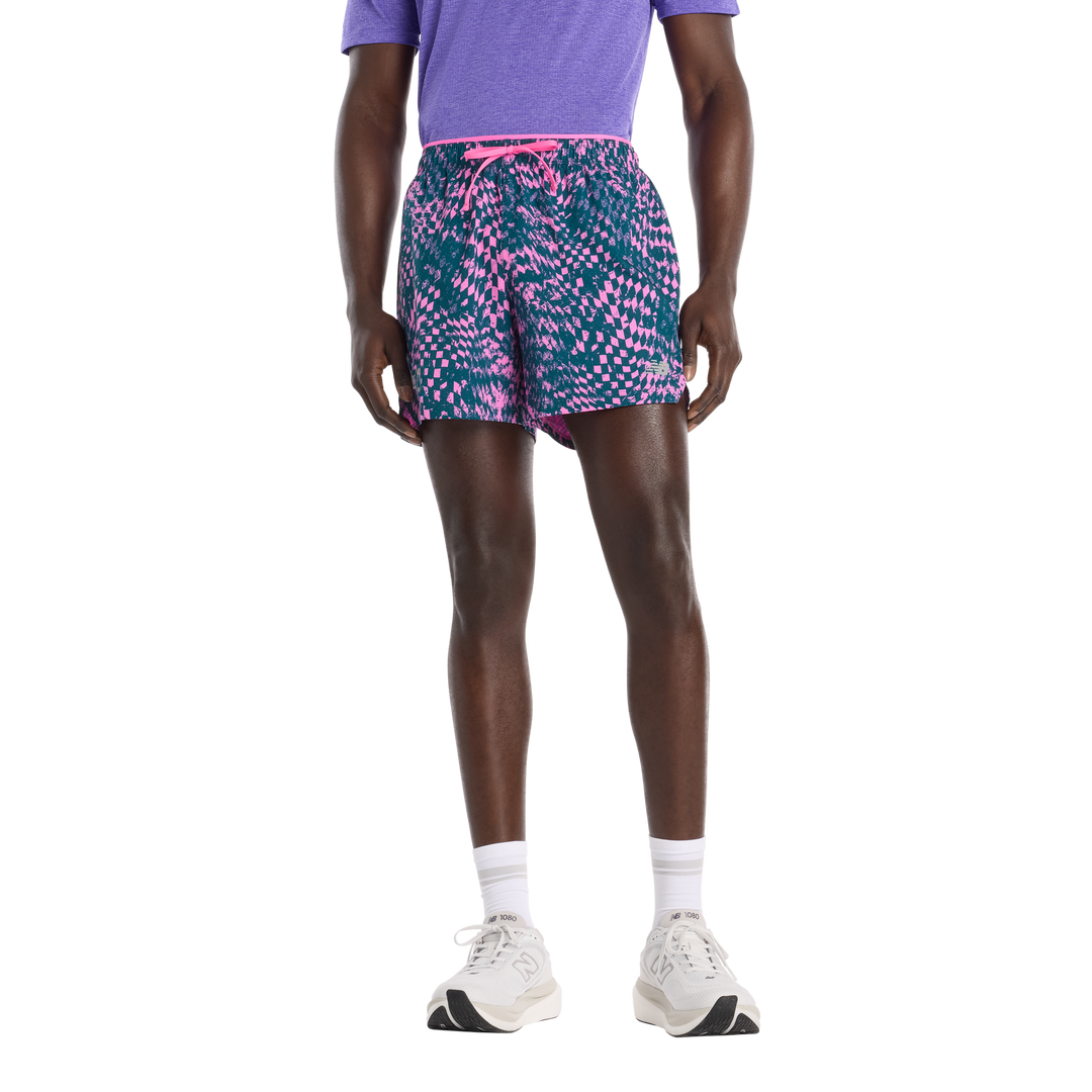 New Balance Herren London Edition RC bedruckte Short 5" – Pink Heat – SS26