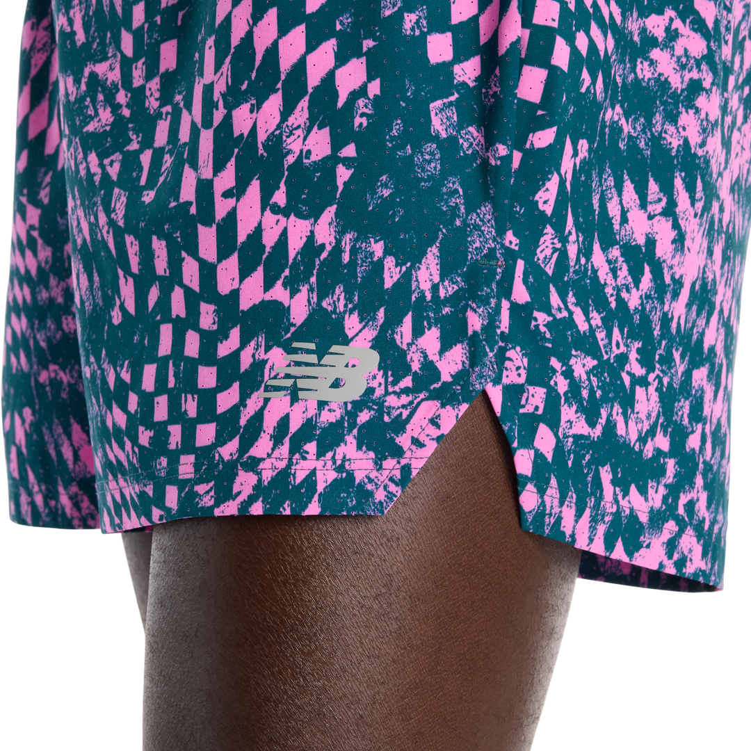 New Balance Herren London Edition RC bedruckte Short 5" – Pink Heat – SS26