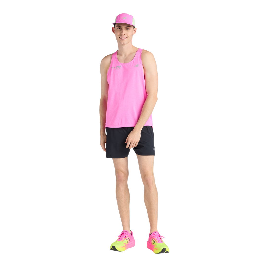New Balance Mens London Edition RC Essential Singlet - Pink Heat