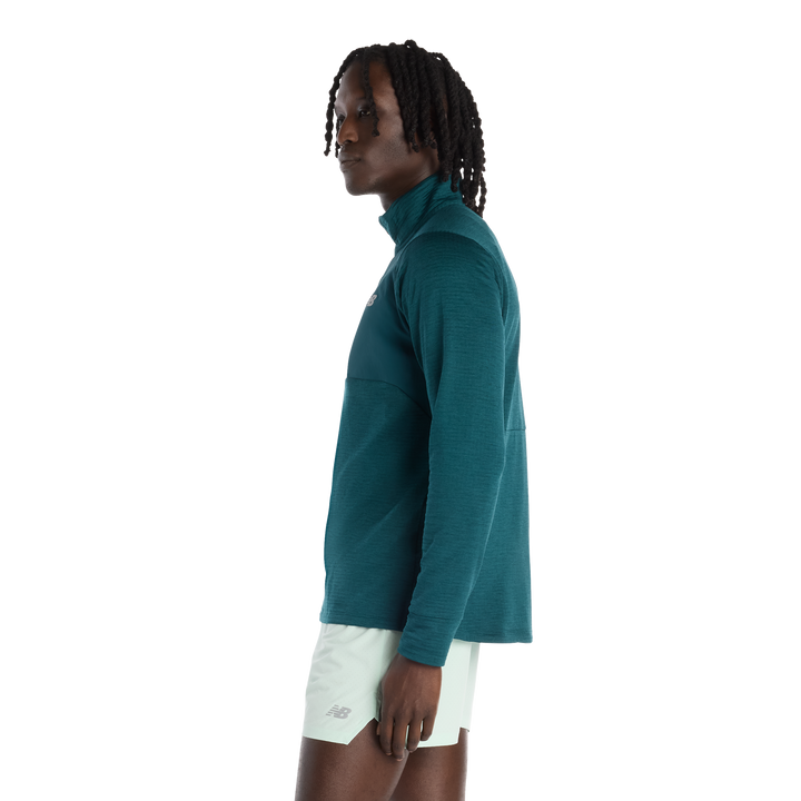 New Balance Mens London Edition RC Essential Heat Grid Half Zip - Medusa Green - SS26