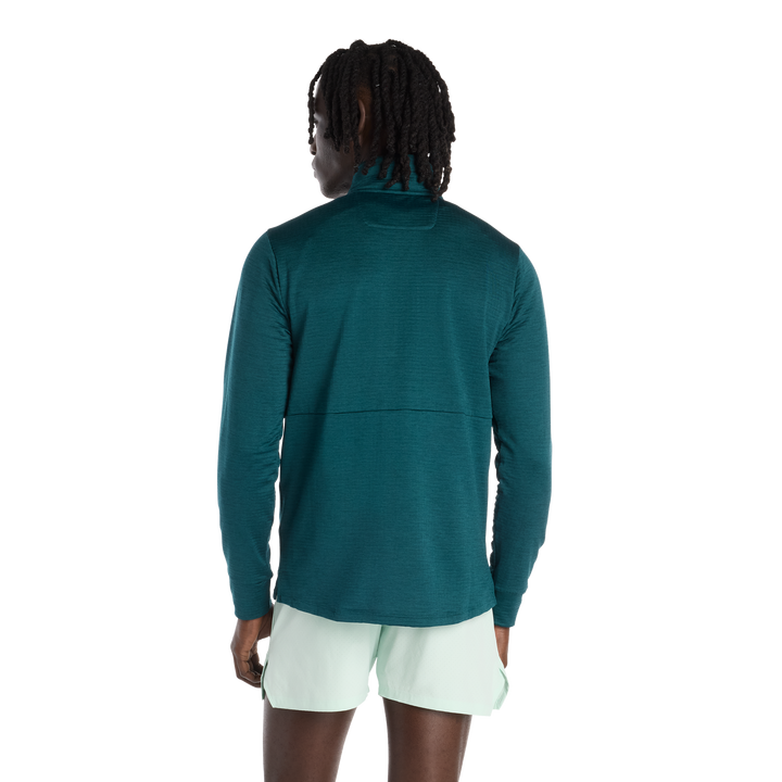 New Balance Mens London Edition RC Essential Heat Grid Half Zip - Medusa Green - SS26