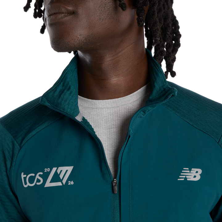 New Balance Mens London Edition RC Essential Heat Grid Half Zip - Medusa Green - SS26