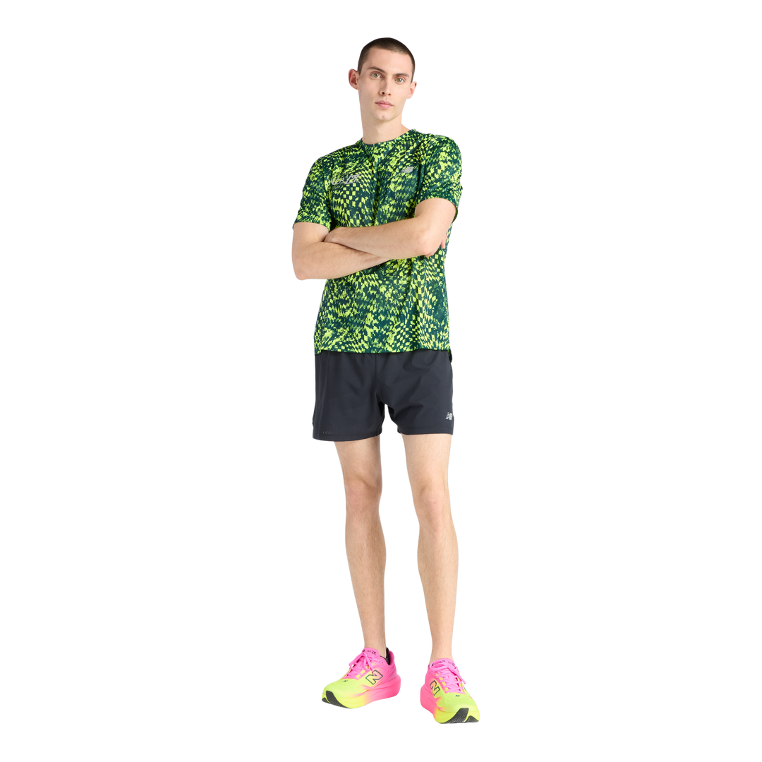 T-shirt imprimé RC Essential New Balance pour hommes London Edition - Vert alcalin - SS26