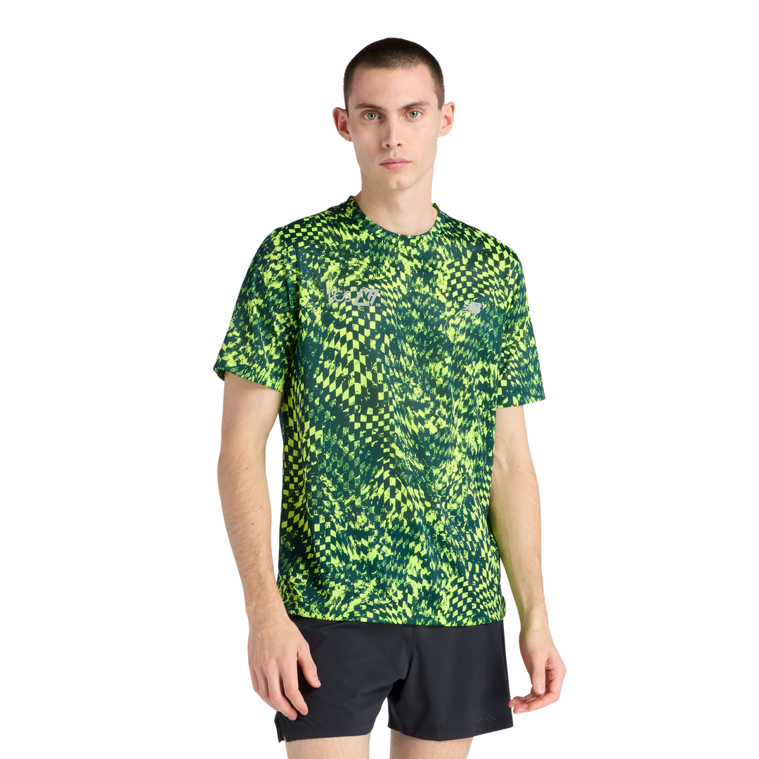 T-shirt imprimé RC Essential New Balance pour hommes London Edition - Vert alcalin - SS26