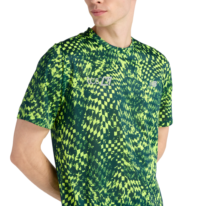 T-shirt imprimé RC Essential New Balance pour hommes London Edition - Vert alcalin - SS26