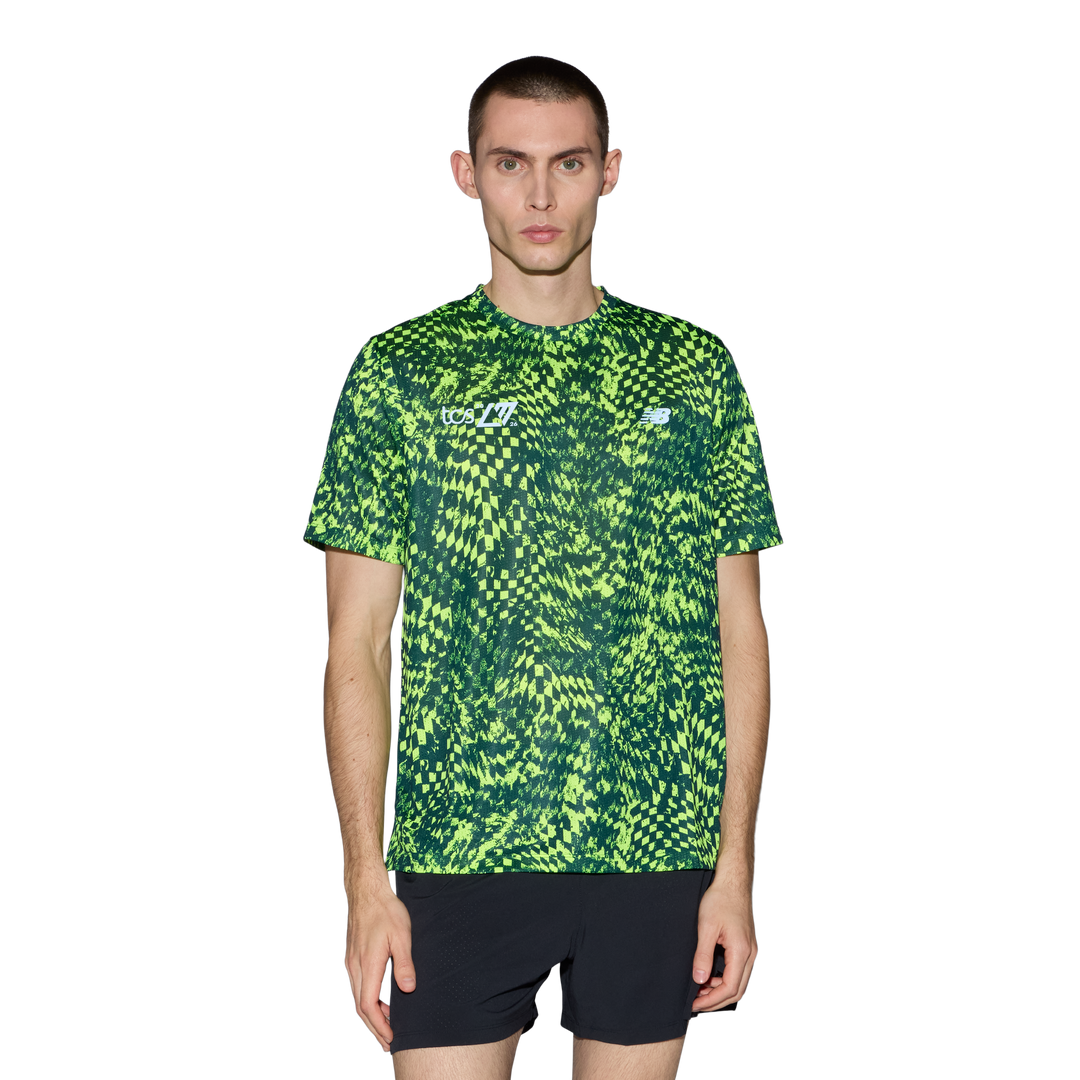 T-shirt imprimé RC Essential New Balance pour hommes London Edition - Vert alcalin - SS26