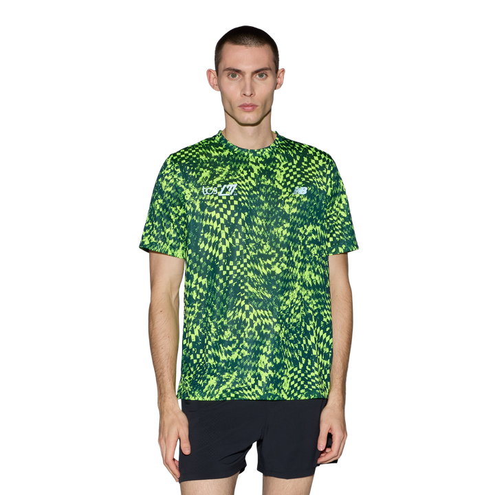 T-shirt imprimé RC Essential New Balance pour hommes London Edition - Vert alcalin - SS26
