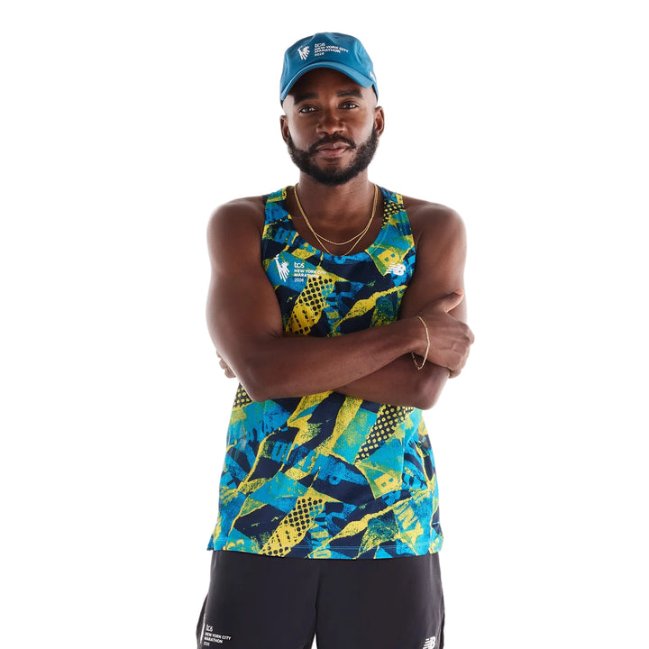 New Balance Mens NYC Marathon Athletics Printed Singlet - Multi - AW26