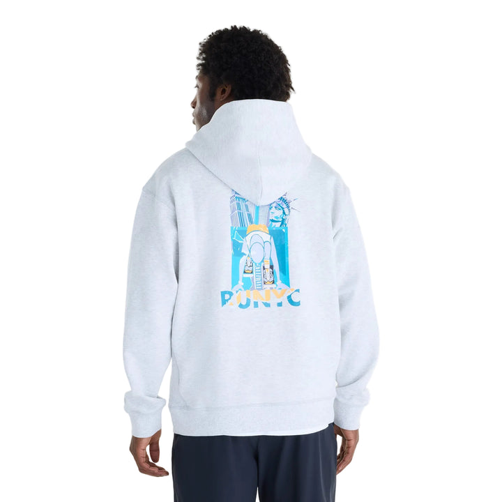 New Balance Mens NYC Marathon Athletics French Terry Graphic Hoodie - Ash Heather - AW26