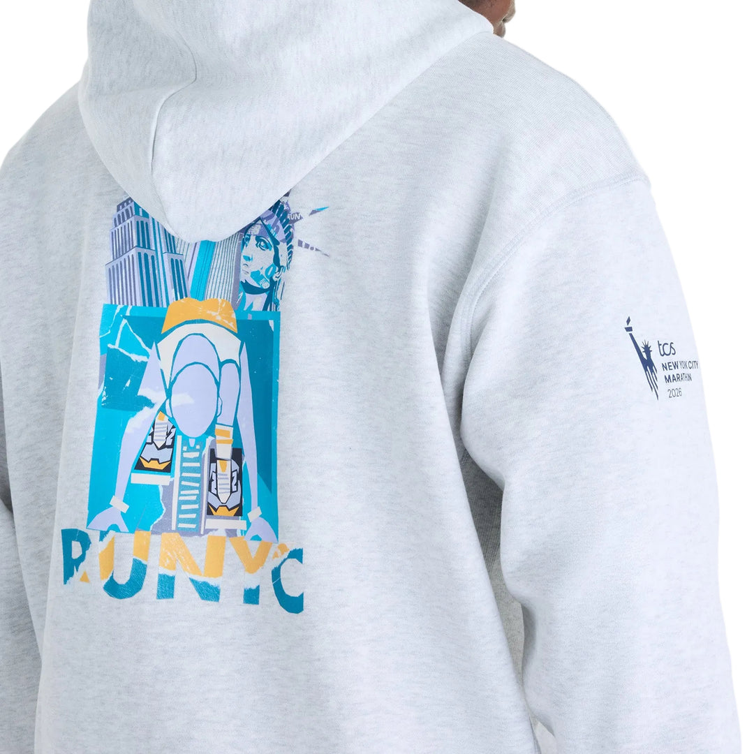 New Balance Mens NYC Marathon Athletics French Terry Graphic Hoodie - Ash Heather - AW26
