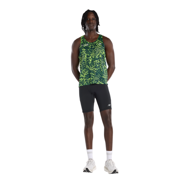 New Balance Mens London Edition RC Essential Singlet imprimé - Medusa Green - SS26