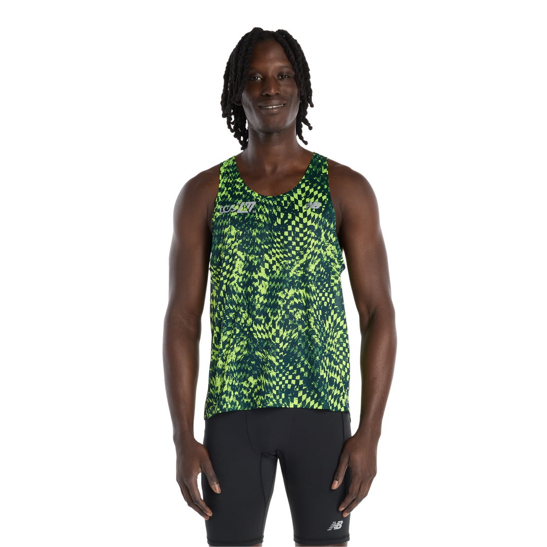 New Balance Mens London Edition RC Essential Singlet imprimé - Medusa Green - SS26