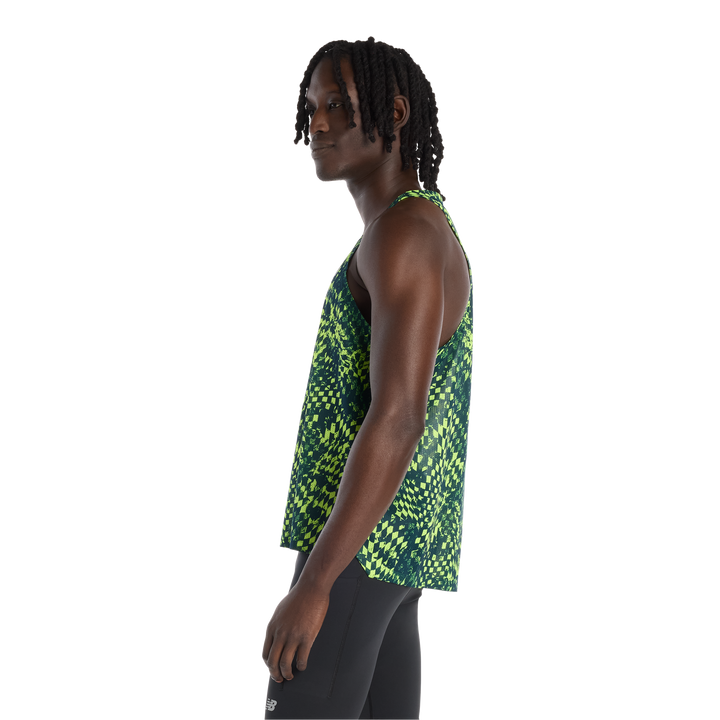New Balance Mens London Edition RC Essential Singlet imprimé - Medusa Green - SS26