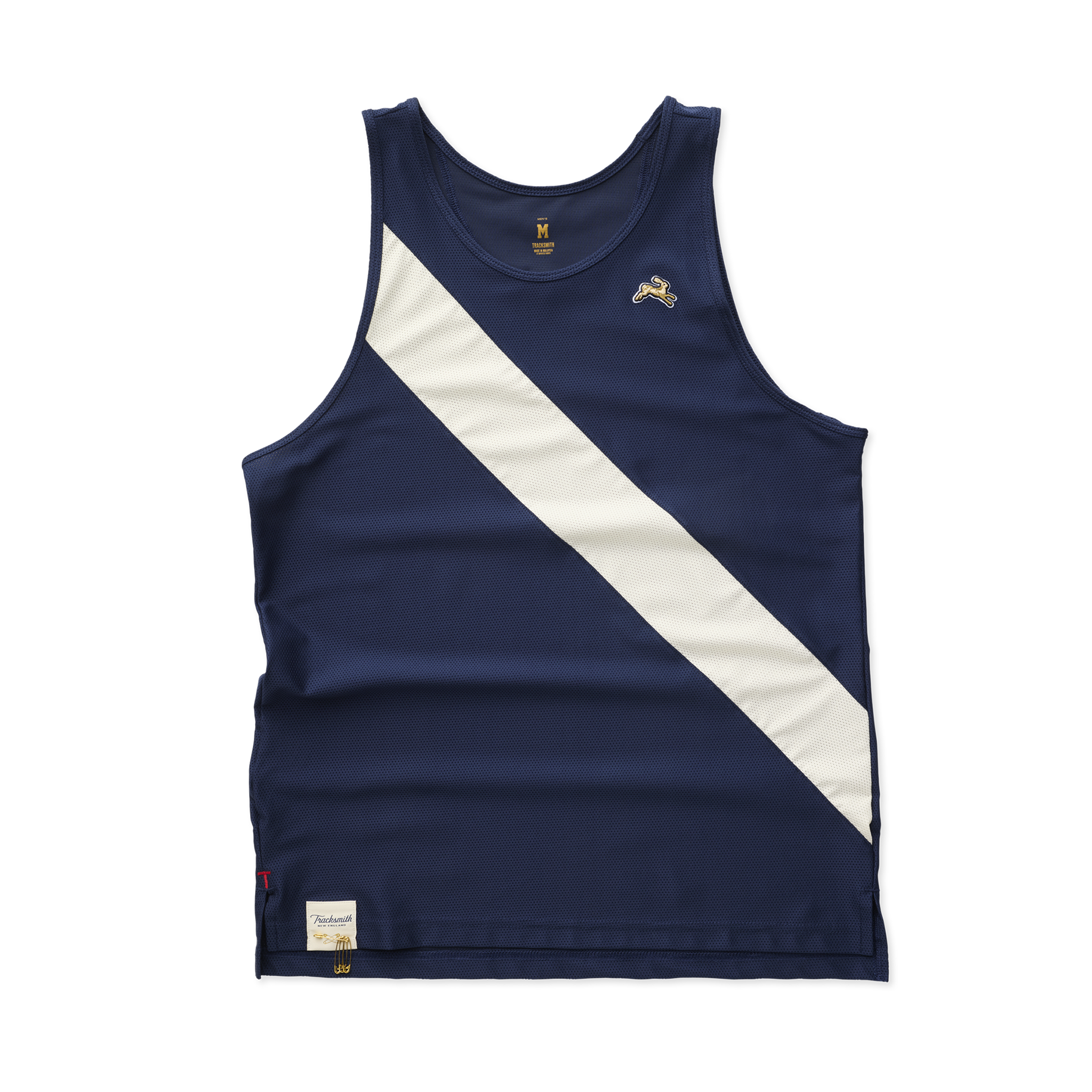 Tracksmith Mens Van Cortlandt Singlet - Navy/Ivory - AW25